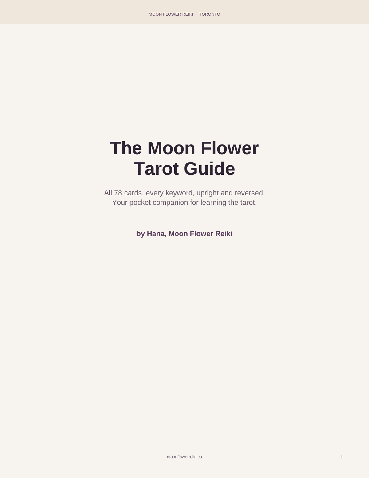 The Moon Flower Tarot Guide