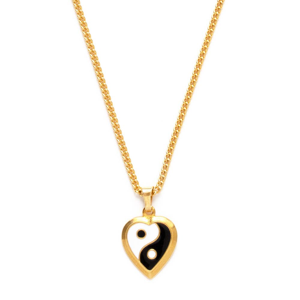 Yin Yang heart necklace